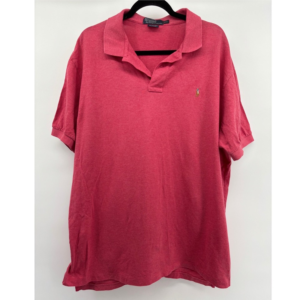 Polo Ralph Lauren Mens XXL Red Short Sleeve Pony Logo Polo Shirt